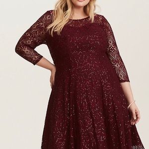 Torrid Special Occasion Merlot/Wine Sequined Dress